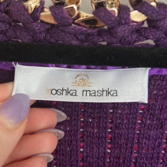 Koshka Mashka Knit Chain Detail Hot Pink Open Cardigan Jacket - Picture 2 of 7